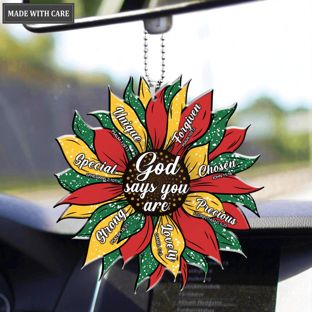 Happy Christmas Sunflower God Says You Are Ornament