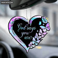 Hologram Heart And Butterflies God Says You Are Ornament