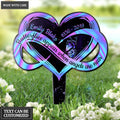 Personalized Infinity Hologram Heart Memorial Plaque Stake