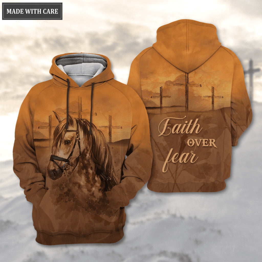 Horse Cross Faith Over Fear Hoodie