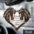 Brown Horse Couple God Knew My Heart Personalized Ornament