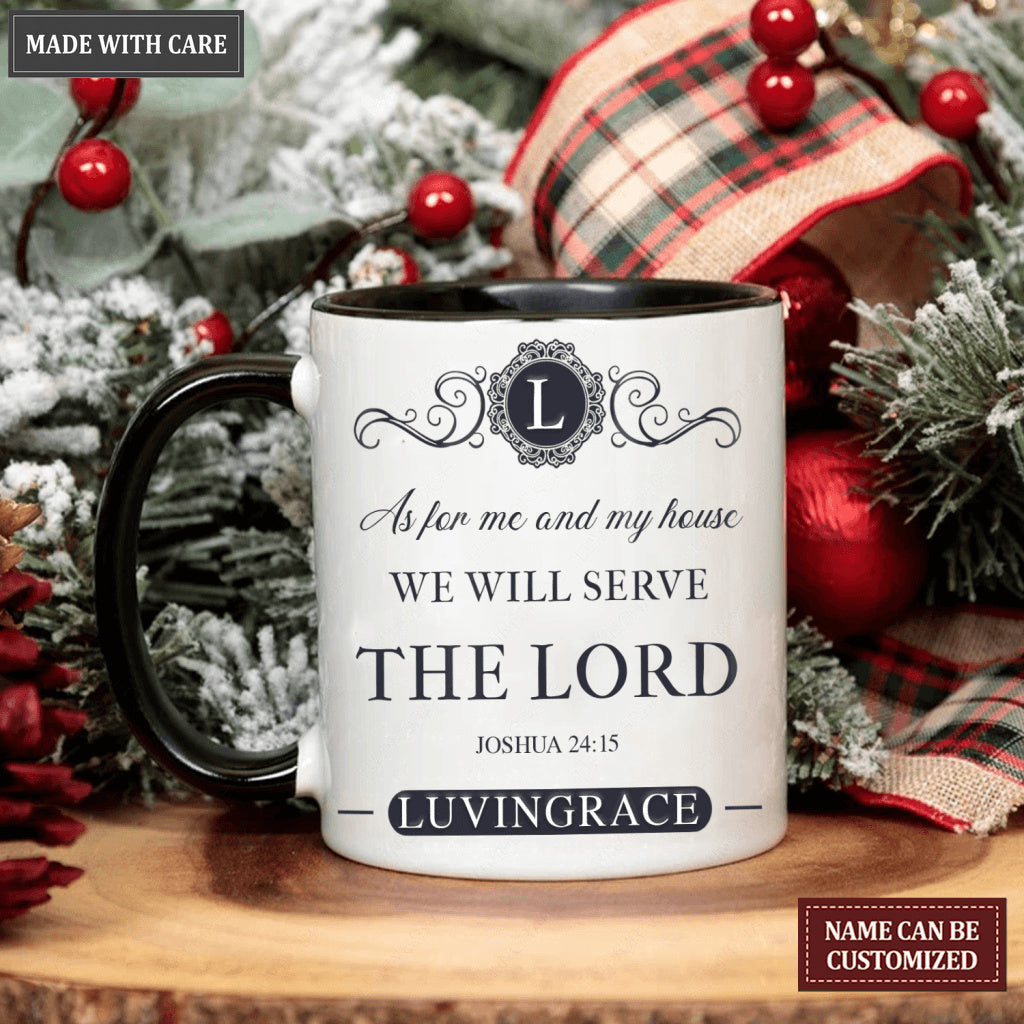 Vintage Elegant As For Me And My House Personalized Mug