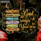 Wooden Direction Signs Butterfly God Says You Are Transparent Ornament