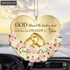 Floral Couple Rings God Blessed Personalized Ornament