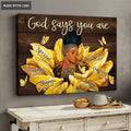 Black Women Sunflower God Says You Are Wall Art