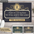Elegant Colors Family Home Serve The Lord Personalized Doormat