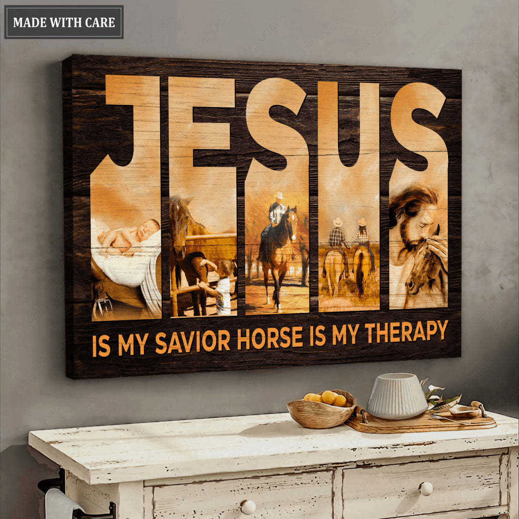Jesus Is My Savior Horse Is My Therapy Wall Art