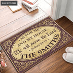 Purple Vintage Frame As For Me And My House Personalized Doormat