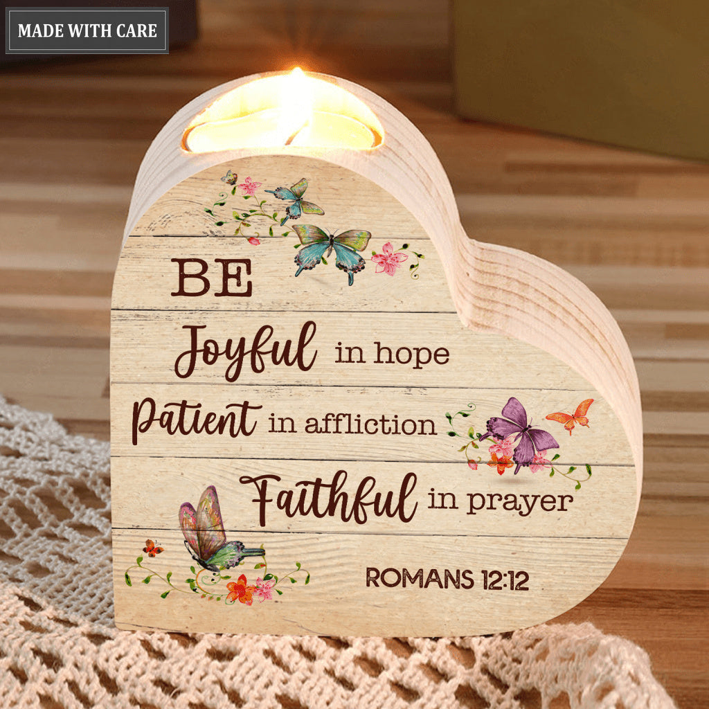 Vintage Butterfly Be Joyful In Hope Candle Holder