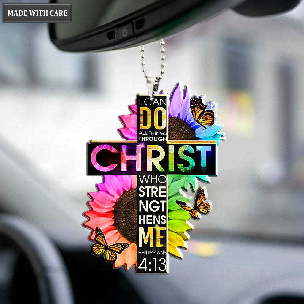 Hologram Strengthen Cross Ornament