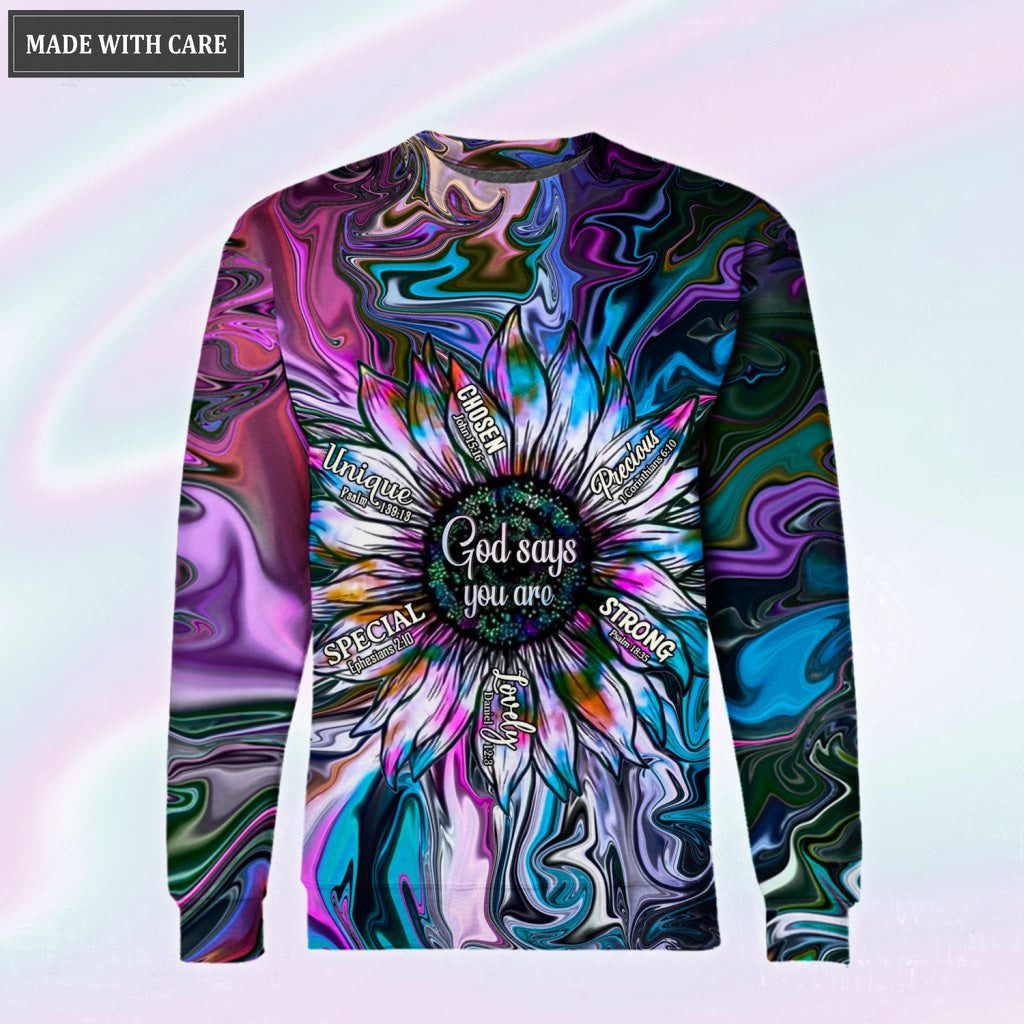 God Says You Are Sunflower Silhouette Hoodie
