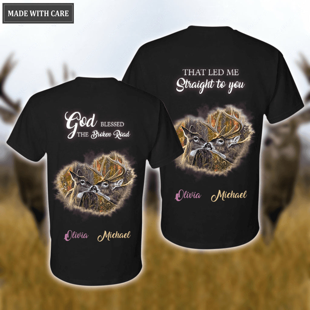 Personalized Couple Buck And Doe God Blessed Hoodie