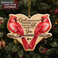 Cardinal Couple God Blessed Personalized Wood Engraved Ornaments