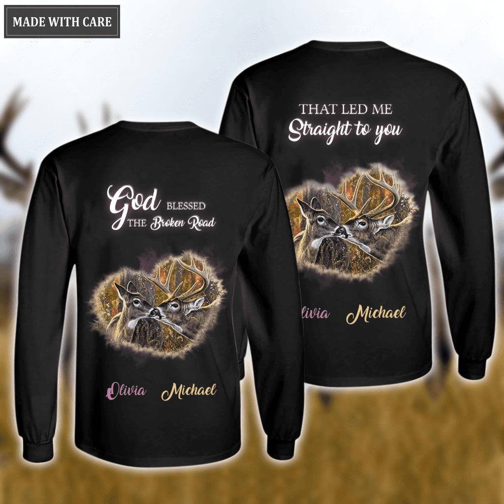 Personalized Couple Buck And Doe God Blessed Hoodie