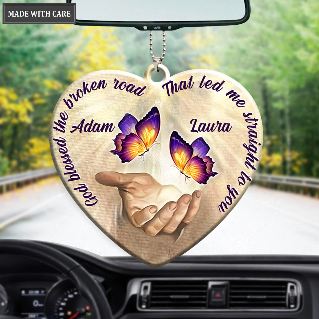 God Blessed Butterfly Couple Personalized Ornament