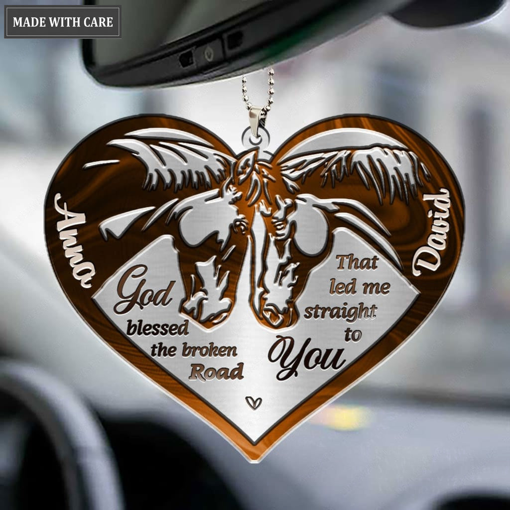 Printfamily M76 Horse Couple God Blessed Personalized Ornament