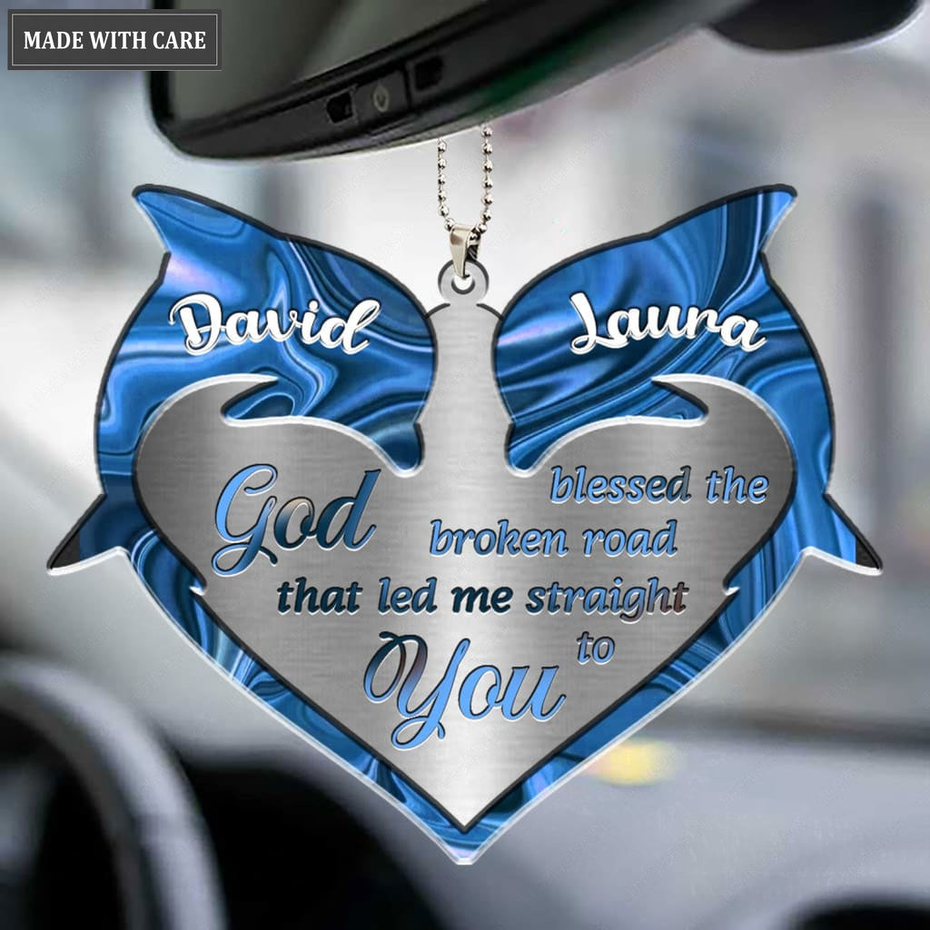 Printfamily M78 Dolphin Couple God Blessed Personalized Ornament