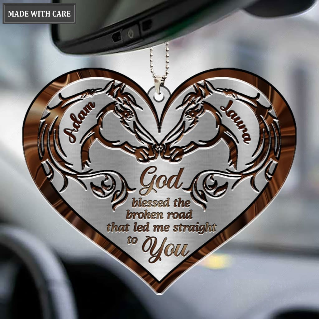 Printfamily M79 Horse Couple God Blessed Personalized Ornament