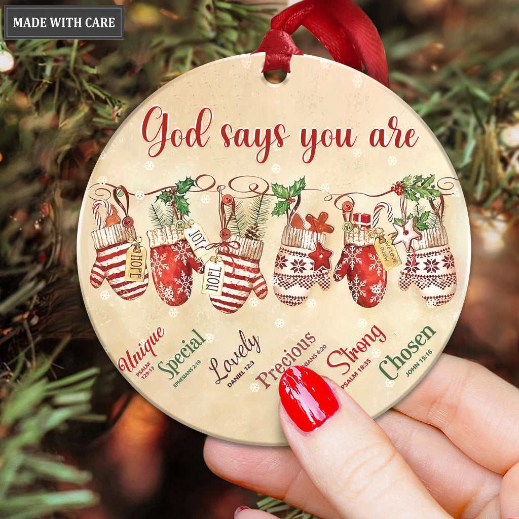 Christmas Gloves God Says You Are Ornament