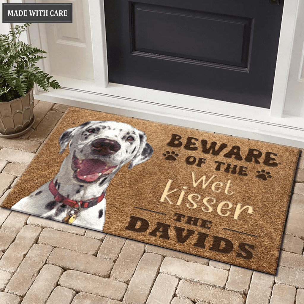 Beware of the wet kisser - Personalized Custom Doormat