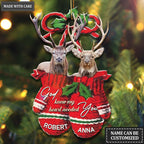 Deer Couple God Knew My Heart Personalized Ornament