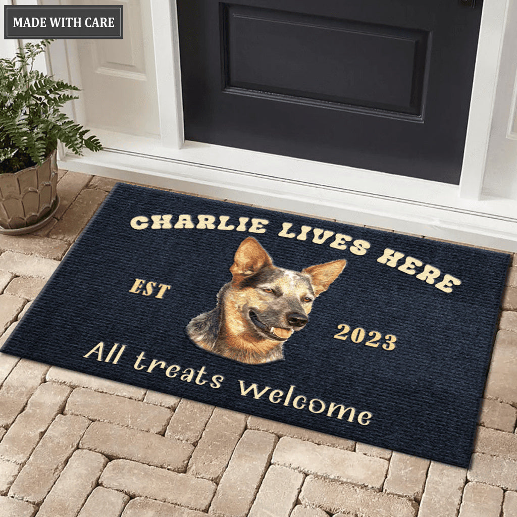 Dog Lives Here - Personalized Custom Doormat
