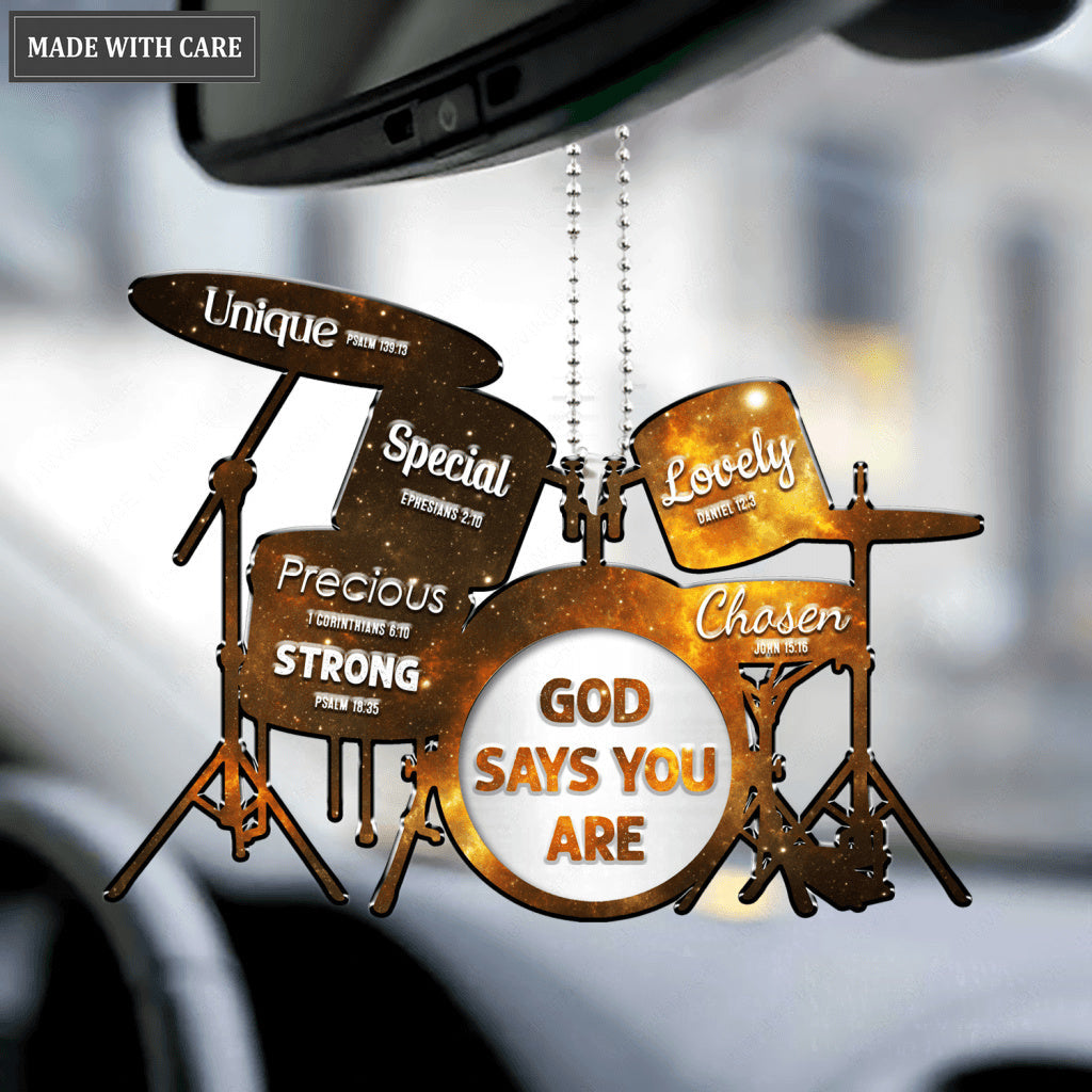 Galaxy Drum Silhouette God Says You Are Ornament