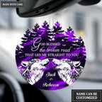 Howling Wolf Couple God Blessed Personalized Ornament