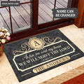 Elegant Black Family Home Serve The Lord Personalized Doormat