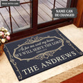 Elegant Monogram Serve The Lord Personalized Doormat