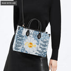 Daisy Flower On Jean Pattern Identity In Christ You Are - Personalized Custom Leather Bag