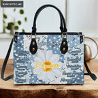 Daisy Flower On Jean Pattern Identity In Christ You Are - Personalized Custom Leather Bag