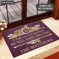 Rose Flowers Monogram Serve The Lord Personalized Doormat