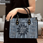Vintage Flower On Jean Pattern Identity In Christ You Are - Personalized Custom Leather Bag