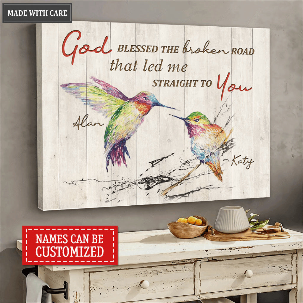 Personalized Poster Hummingbird God Blessed