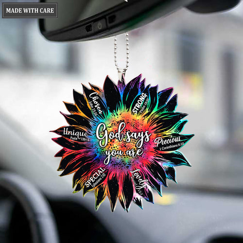 Colorful Flower God Says You Are Ornament