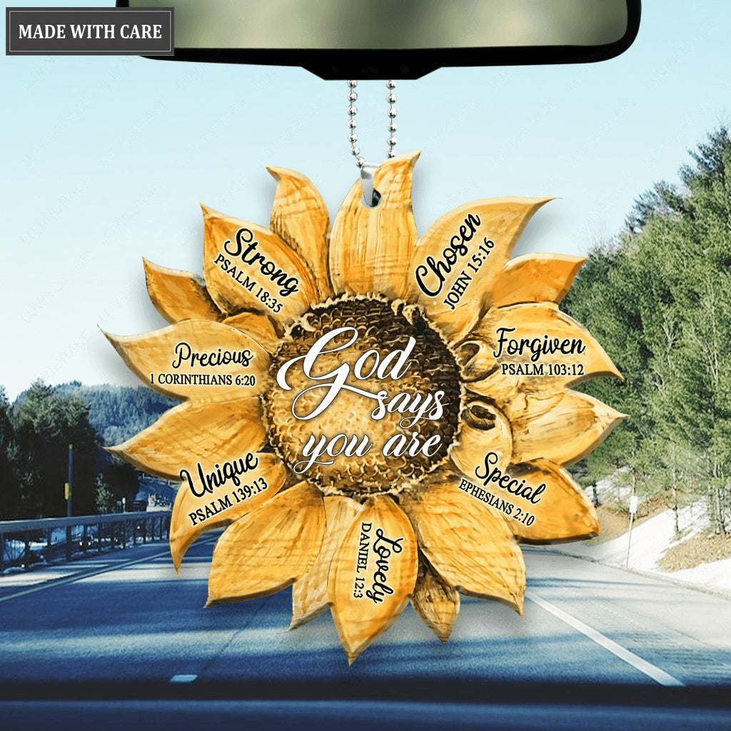 Painted Sunflower God Says You Are Ornament