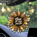 Yellow Sunflower Leopard Cheetah You Are Ornament