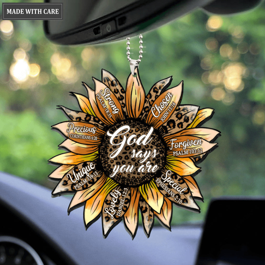 Yellow Sunflower Leopard Cheetah You Are Ornament
