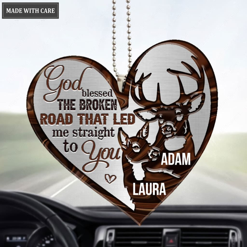 Lunvingrace M01 Deer Couple God Blessed Personalized Ornament