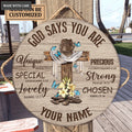 Personalized Cross God Says You Are Circle Sign