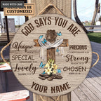 Personalized Cross God Says You Are Circle Sign
