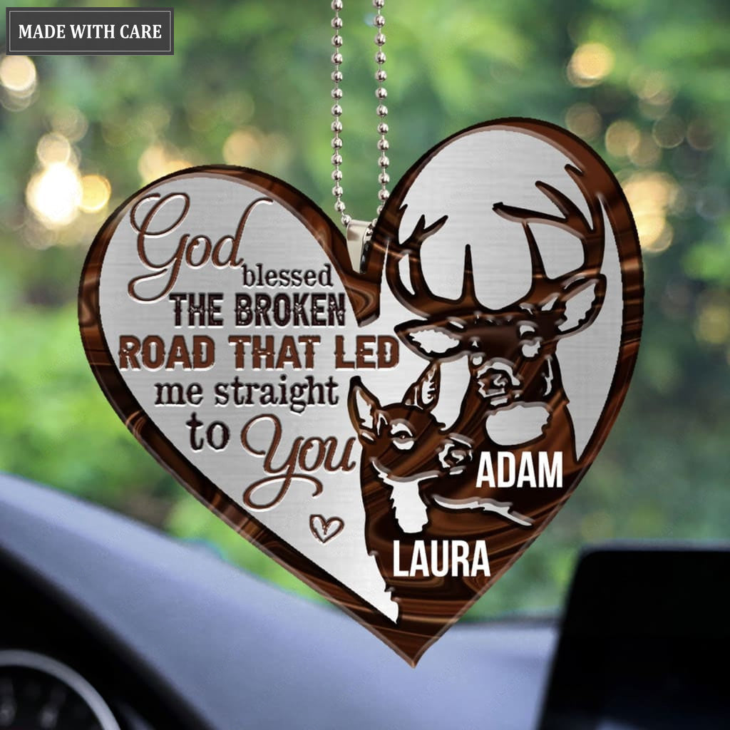 Lunvingrace M01 Deer Couple God Blessed Personalized Ornament