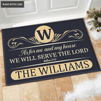 Printfamily M109 Luxury Monogram Collection As For My House Personalized Doormat