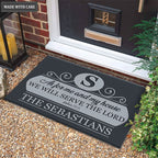 Printfamily M110 Elegant Monogram Collection As For My House Personalized Doormat