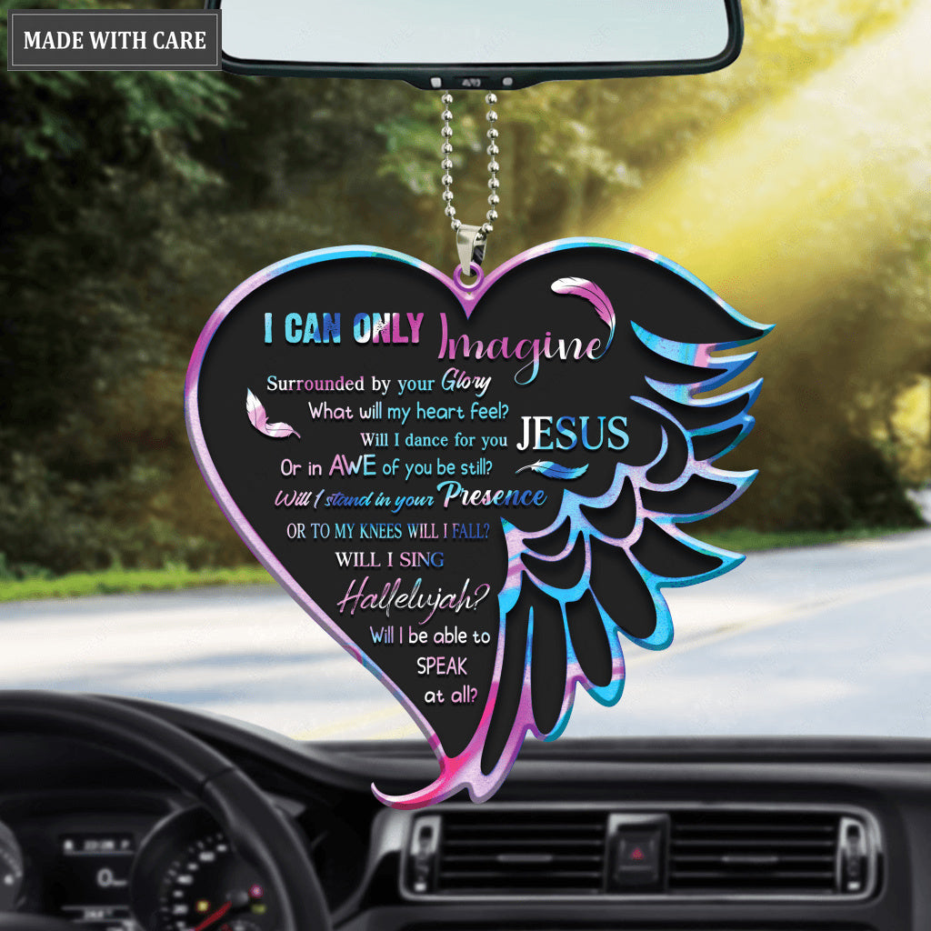 Hologram Heart Wings Surrounded By Glory Ornament