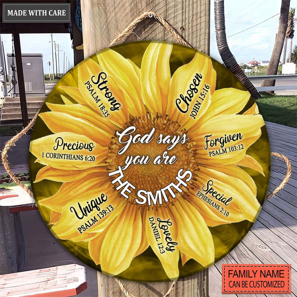 You are Strong, Chosen...Personalized Circle Sign