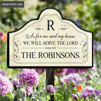 Personalized Plaque Stake Family Serve The Lord