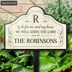 Personalized Plaque Stake Family Serve The Lord