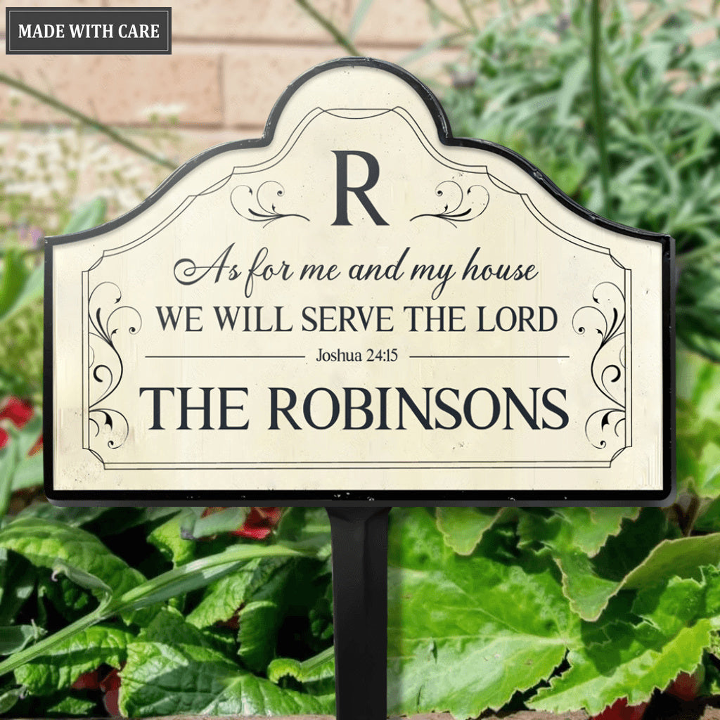 Personalized Plaque Stake Family Serve The Lord